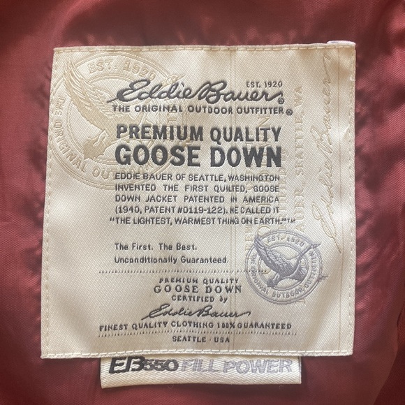 Brick Red Colored Retro Style Eddie Bauer Goose Down Vest - Size L - Picture 9 of 9